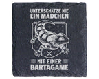 Schiefer Untersetzer Bartagame Unterschätze Nie Ein Mädchen - Geschenk – Bild 1