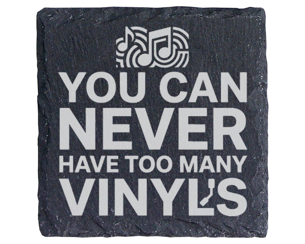 Schiefer Untersetzer You Can Never Have Too Many Vinyls - Geschenk für – Bild 1