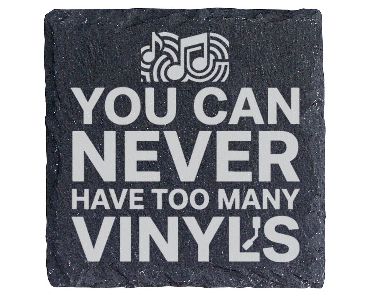 Schiefer Untersetzer You Can Never Have Too Many Vinyls - Geschenk für – Bild 1