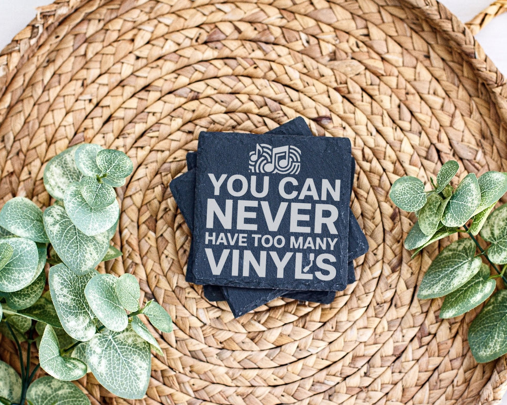 Schiefer Untersetzer You Can Never Have Too Many Vinyls - Geschenk für – Bild 3