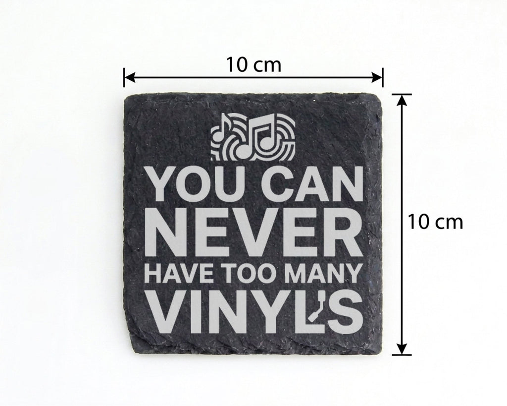 Schiefer Untersetzer You Can Never Have Too Many Vinyls - Geschenk für – Bild 4