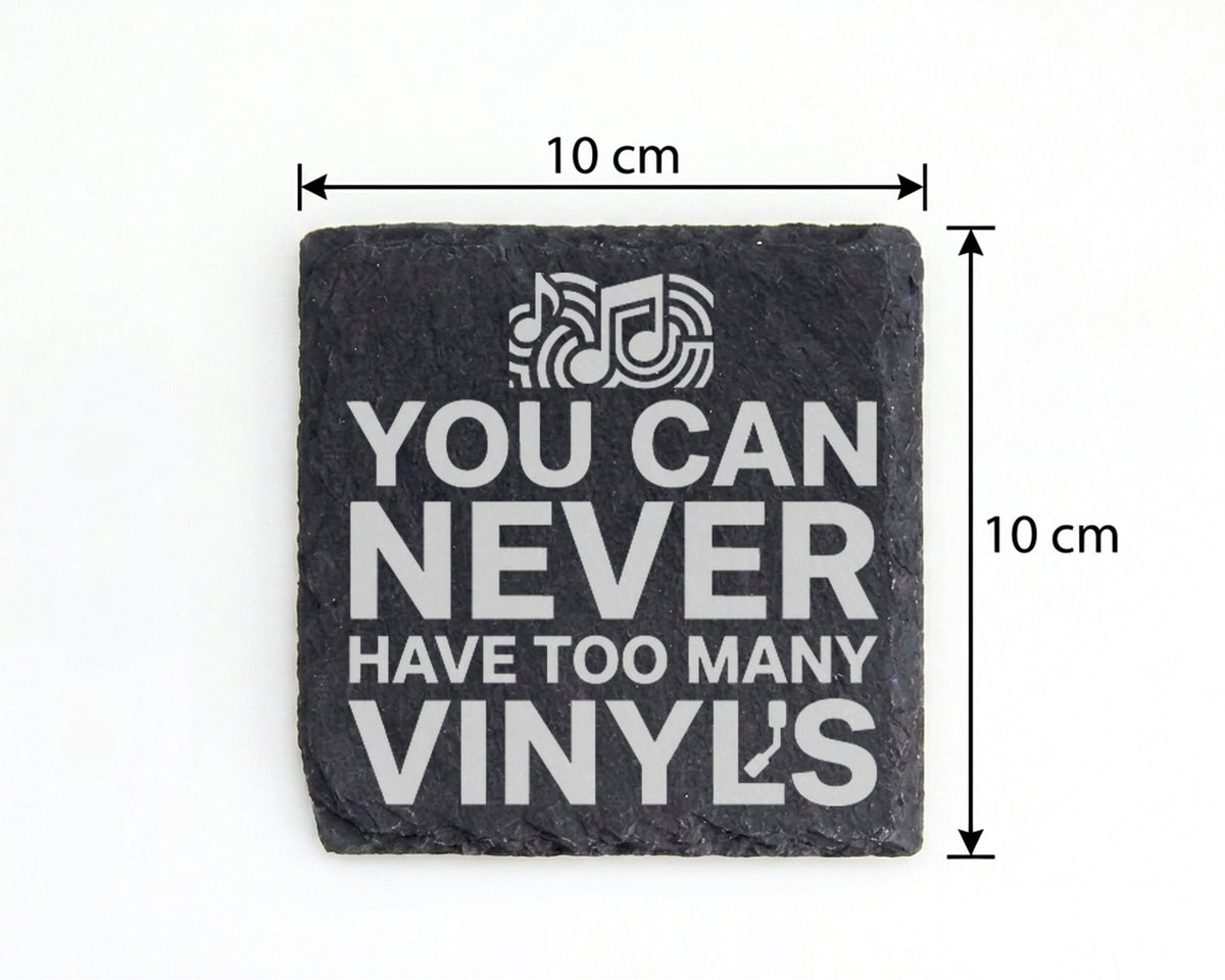 Schiefer Untersetzer You Can Never Have Too Many Vinyls - Geschenk für – Bild 4