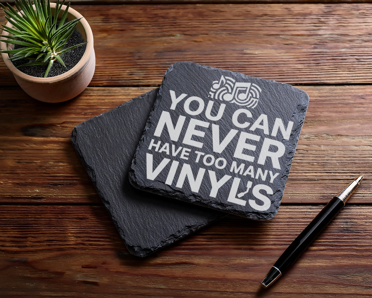 Schiefer Untersetzer You Can Never Have Too Many Vinyls - Geschenk für – Bild 5