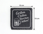 Schiefertafel Untersetzer Grillen Chillen Bierchen killen Grillparty G – Bild 4