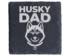 Schiefer Untersetzer Husky Dad - Geschenk für Papa Herrchen - Hundebes – Bild 1