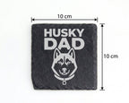 Schiefer Untersetzer Husky Dad - Geschenk für Papa Herrchen - Hundebes – Bild 4
