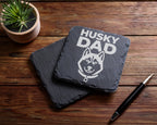 Schiefer Untersetzer Husky Dad - Geschenk für Papa Herrchen - Hundebes – Bild 5