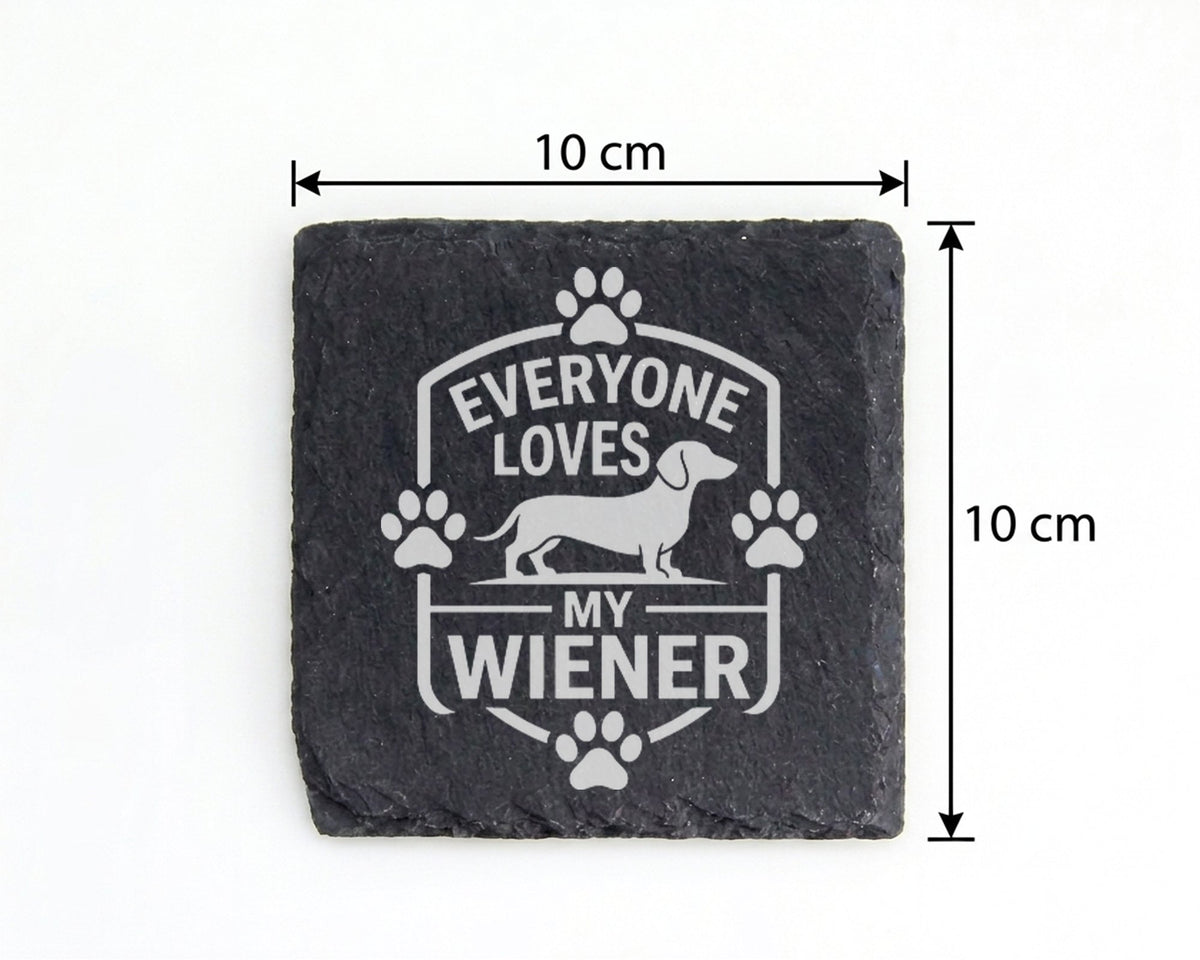 Schiefer Untersetzer Dackel Everyone Loves My Wiener - Lustiges Gesche – Bild 4