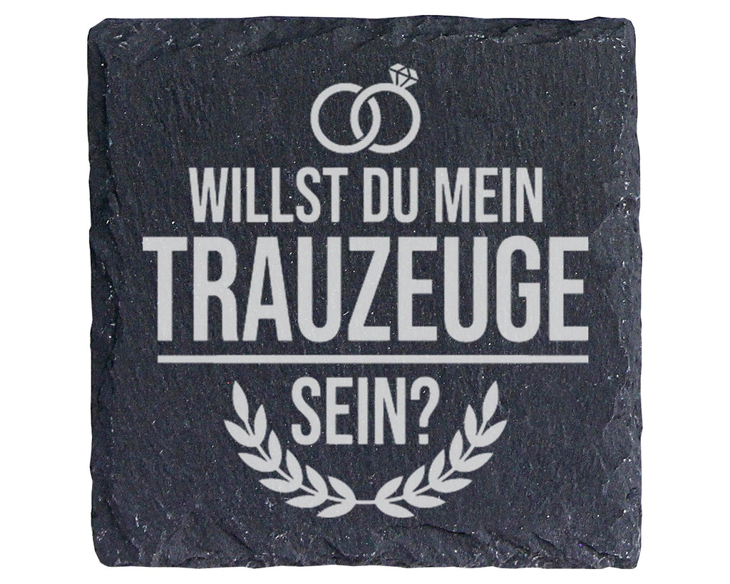 Schiefer Untersetzer Willst Du Mein Trauzeuge Sein - Geschenk für Brud – Bild 1