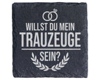 Schiefer Untersetzer Willst Du Mein Trauzeuge Sein - Geschenk für Brud – Bild 1