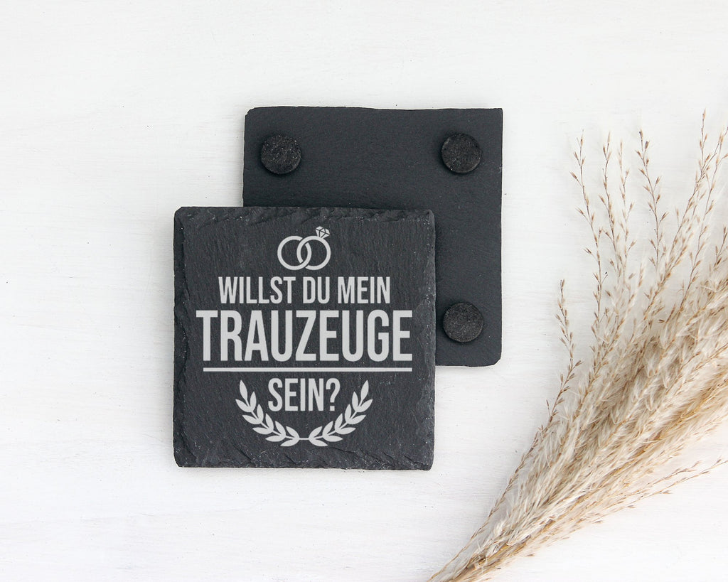 Schiefer Untersetzer Willst Du Mein Trauzeuge Sein - Geschenk für Brud – Bild 2
