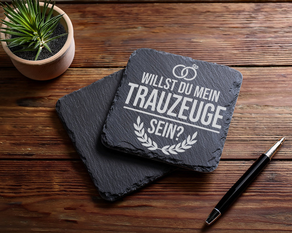 Schiefer Untersetzer Willst Du Mein Trauzeuge Sein - Geschenk für Brud – Bild 5