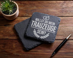 Schiefer Untersetzer Willst Du Mein Trauzeuge Sein - Geschenk für Brud – Bild 5