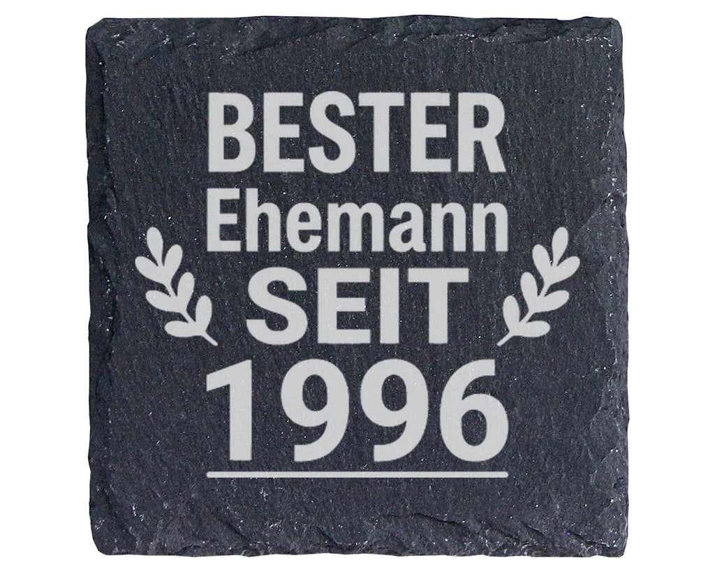 Schiefer Untersetzer Bester Ehemann Seit Wunschjahr Personalisiert - G – Bild 1