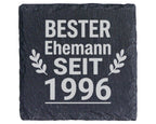 Schiefer Untersetzer Bester Ehemann Seit Wunschjahr Personalisiert - G – Bild 1