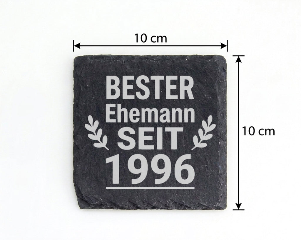 Schiefer Untersetzer Bester Ehemann Seit Wunschjahr Personalisiert - G – Bild 4