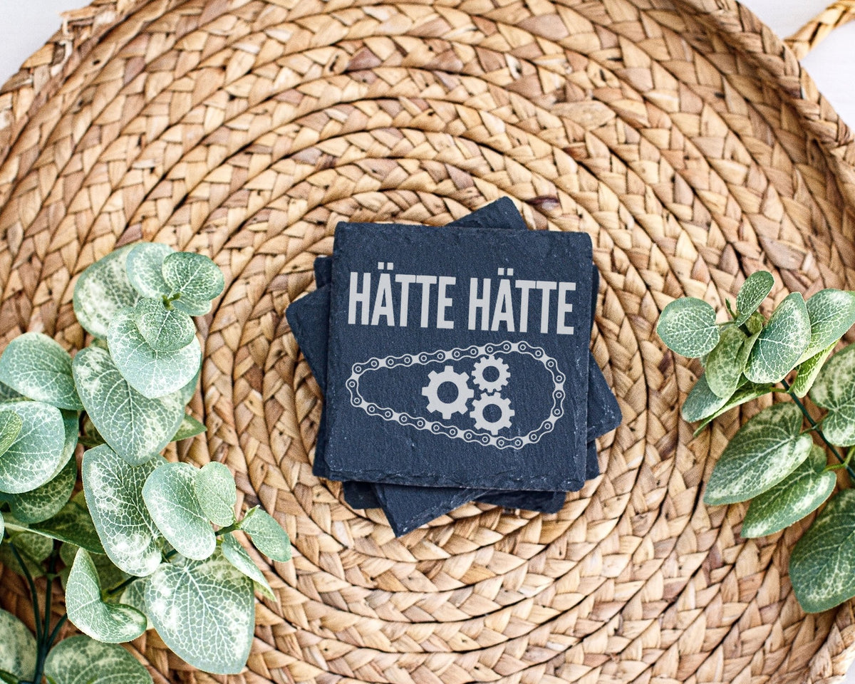 Schiefer Untersetzer Hätte Fahrradkette Spruch - Lustiges Geschenk für – Bild 3