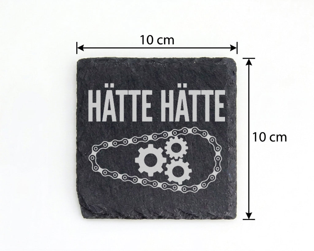 Schiefer Untersetzer Hätte Fahrradkette Spruch - Lustiges Geschenk für – Bild 4