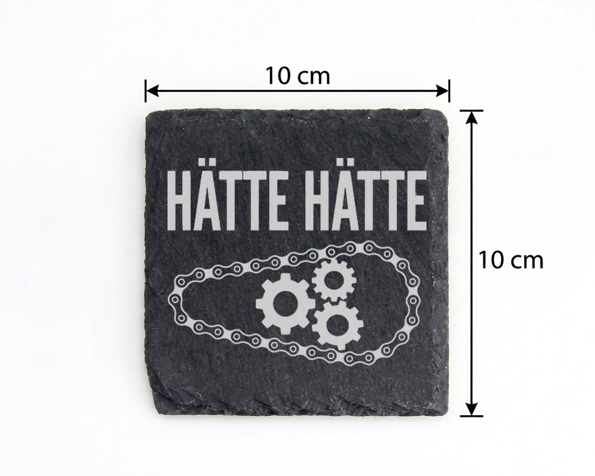 Schiefer Untersetzer Hätte Fahrradkette Spruch - Lustiges Geschenk für – Bild 4