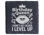 Schiefer Untersetzer Birthday Queen Level Up - Lustiges Geschenk fuer  – Bild 1