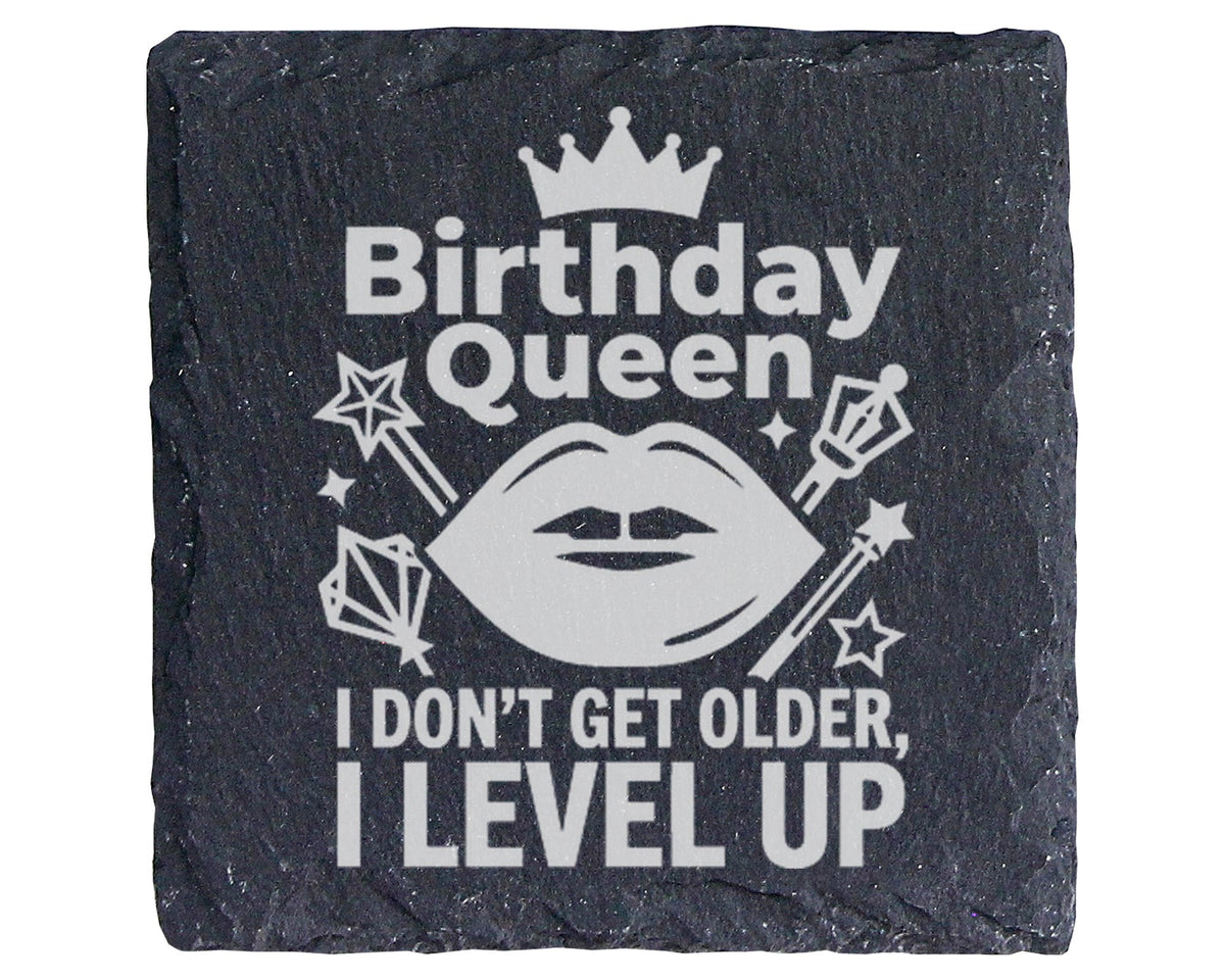 Schiefer Untersetzer Birthday Queen Level Up - Lustiges Geschenk fuer  – Bild 1