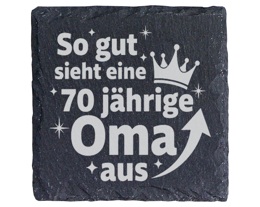 Schiefer Untersetzer So Gut Sieht Eine 70 Jährige Oma Aus - Geschenk F – Bild 1