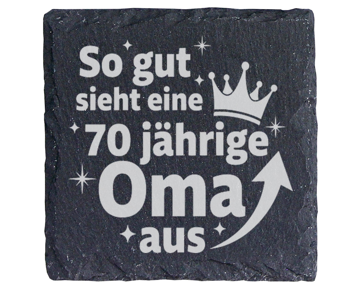 Schiefer Untersetzer So Gut Sieht Eine 70 Jährige Oma Aus - Geschenk F – Bild 1