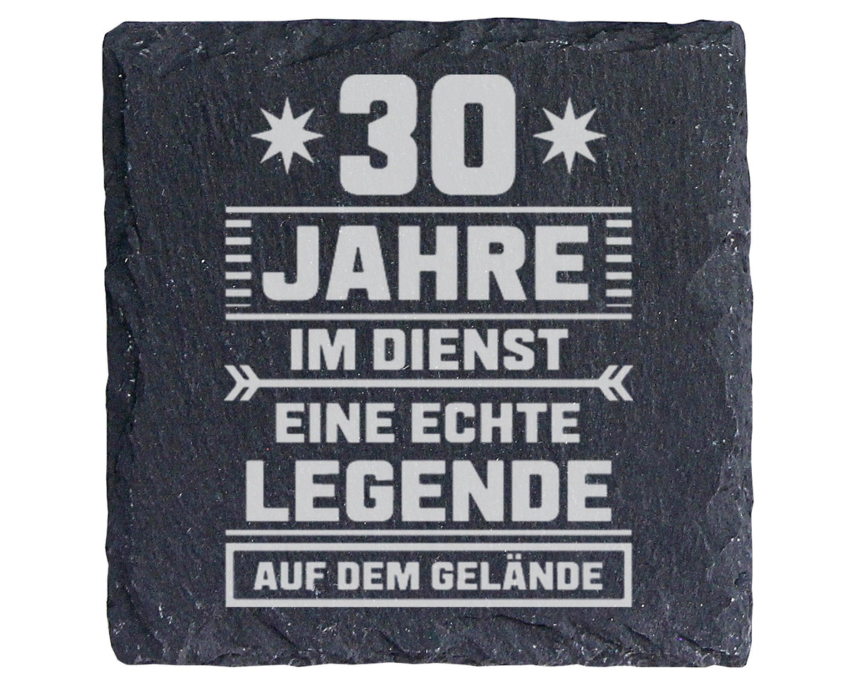 Schiefer Untersetzer 30 Jahre Im Dienst Echte Legende - Geschenk für K – Bild 1