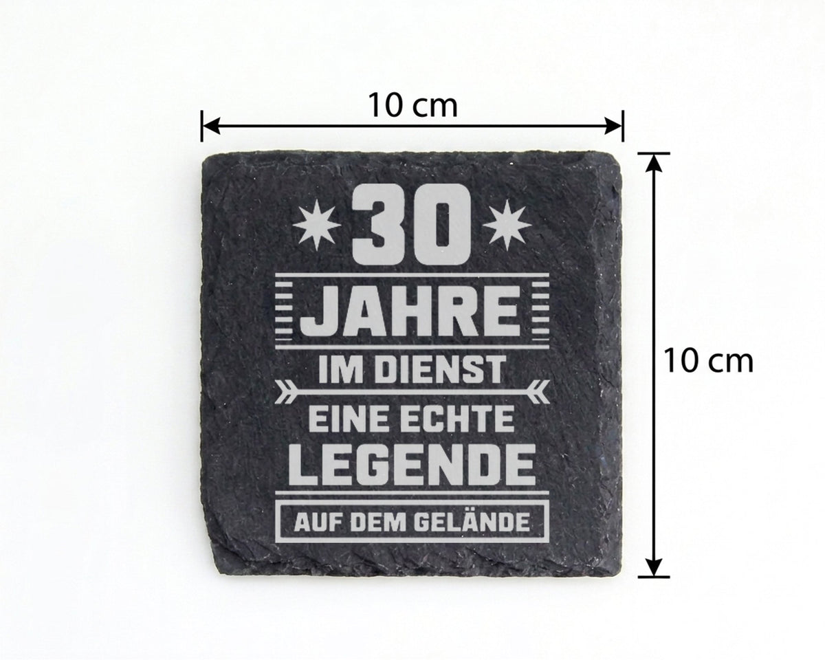 Schiefer Untersetzer 30 Jahre Im Dienst Echte Legende - Geschenk für K – Bild 4