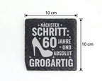 Schiefer Untersetzer 60 Jahre Absolut Großartig - Geschenk für Frau zu – Bild 4