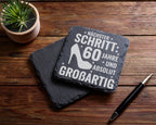 Schiefer Untersetzer 60 Jahre Absolut Großartig - Geschenk für Frau zu – Bild 5
