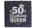 Schiefer Untersetzer Fünfzig Geburtstag Birthday Queen - Geschenk Für  – Bild 1