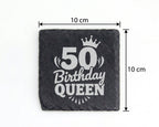 Schiefer Untersetzer Fünfzig Geburtstag Birthday Queen - Geschenk Für  – Bild 4