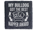 Schiefer Untersetzer Bulldogge Napper Award Schlafender Hund - Lustige – Bild 1