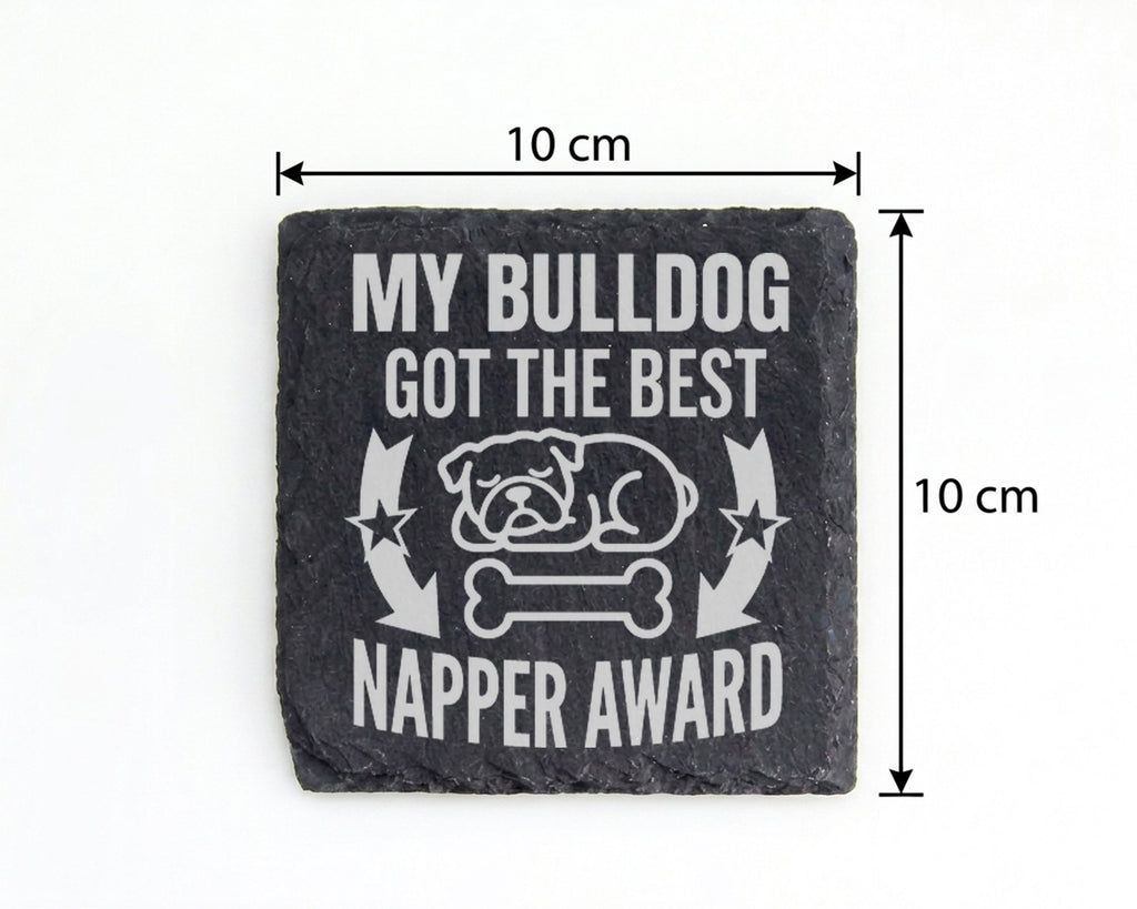 Schiefer Untersetzer Bulldogge Napper Award Schlafender Hund - Lustige – Bild 4