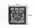 Schiefer Untersetzer Bulldogge Napper Award Schlafender Hund - Lustige – Bild 4