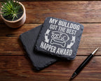 Schiefer Untersetzer Bulldogge Napper Award Schlafender Hund - Lustige – Bild 5