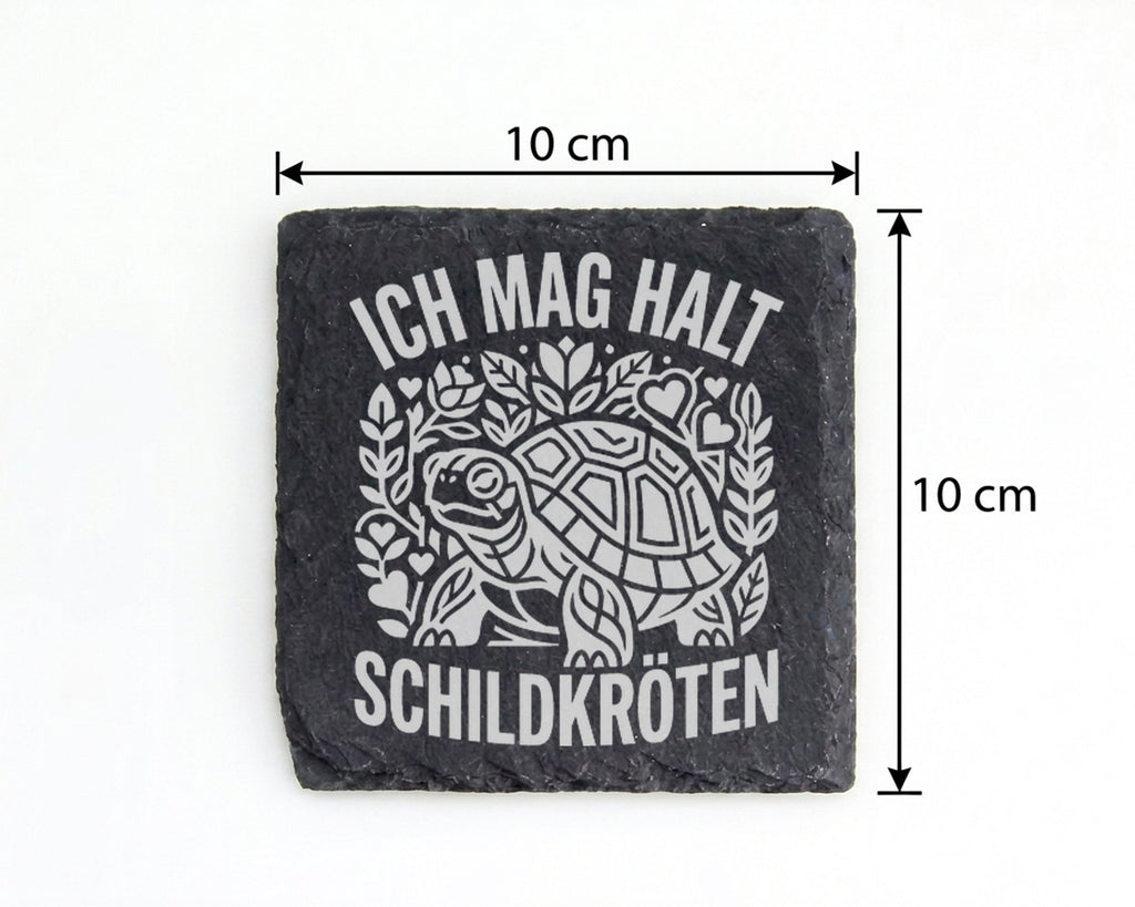 Schiefer Untersetzer Schildkröte Ich Mag Halt - Geschenk für Tierfreun – Bild 4