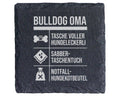Schiefer Untersetzer Bulldog Oma Hunde Motiv - Geschenk für Frauchen H – Bild 1