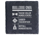 Schiefer Untersetzer Bulldog Oma Hunde Motiv - Geschenk für Frauchen H – Bild 1