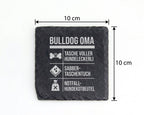 Schiefer Untersetzer Bulldog Oma Hunde Motiv - Geschenk für Frauchen H – Bild 4