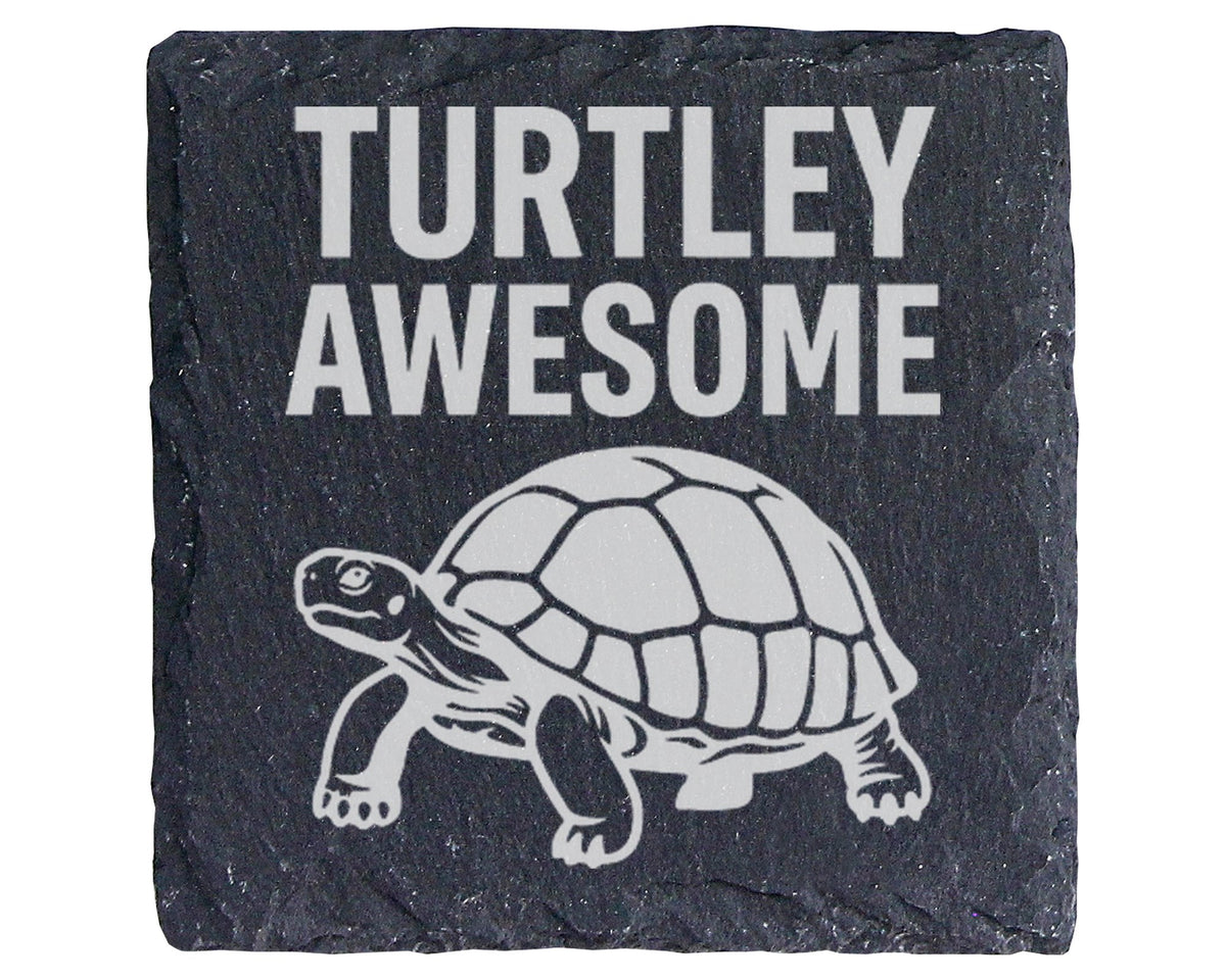 Schiefer Untersetzer Schildkröte Turtley Awesome - Lustiges Geschenk f – Bild 1