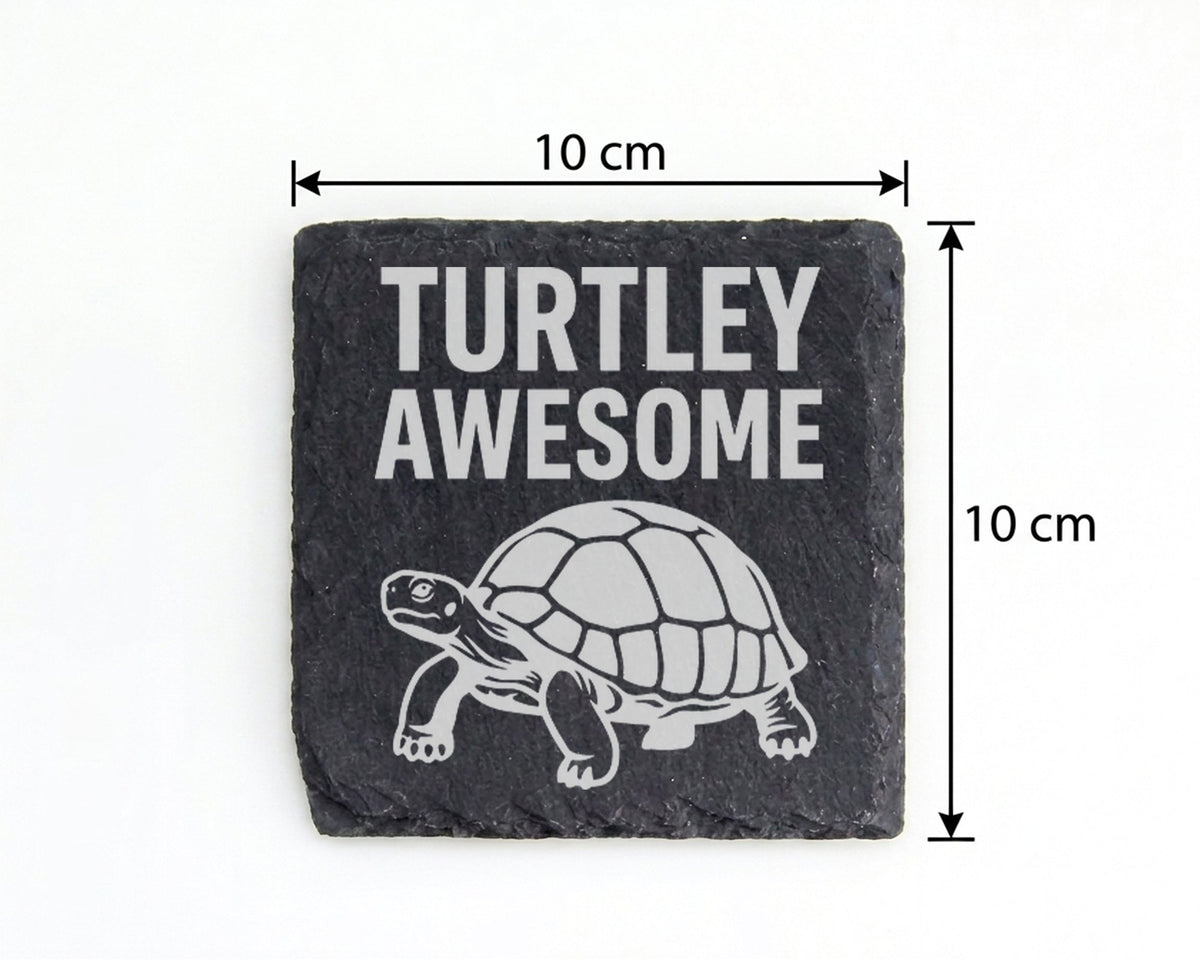Schiefer Untersetzer Schildkröte Turtley Awesome - Lustiges Geschenk f – Bild 4