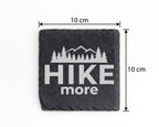 Schiefer Untersetzer Hike More Berge Wald Spruch - Geschenk Für Wander – Bild 4