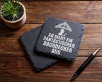Schiefer Untersetzer Fantastischer Dachdecker Spruch - Geschenk Für Ha – Bild 5