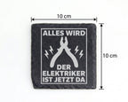 Schiefer Untersetzer Elektriker Ist Jetzt Da - Lustiges Geschenk für H – Bild 4