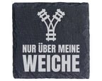 Schiefer Untersetzer Eisenbahn Nur Über Meine Weiche - Lustiges Gesche – Bild 1