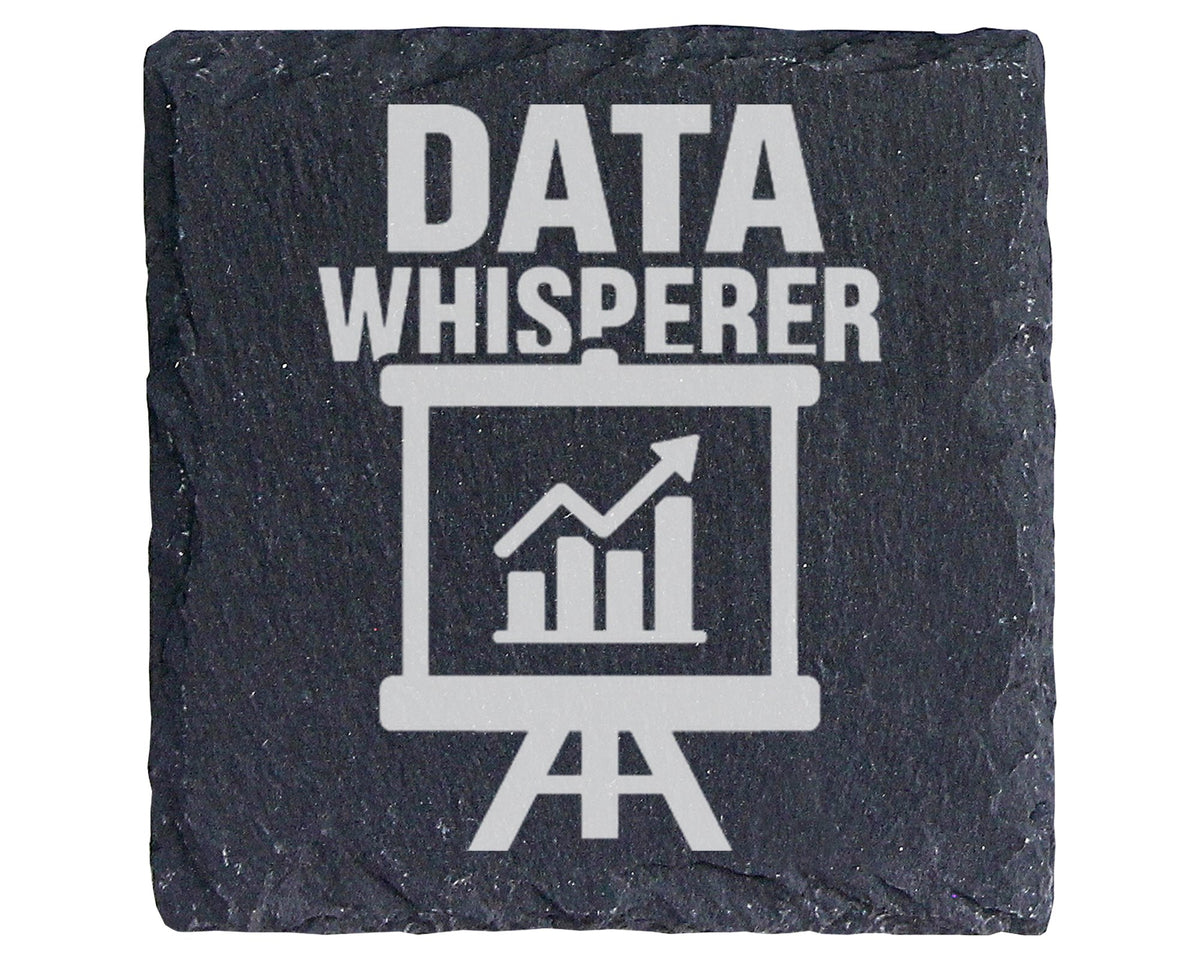 Schiefer Untersetzer Data Whisperer Diagramm - Geschenk für Analysten  – Bild 1