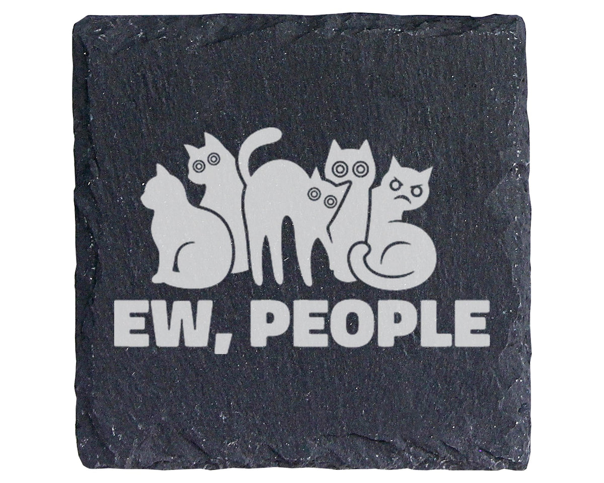 Schiefer Untersetzer Schwarze Katzen Ew People Spruch - Lustiges Gesch – Bild 1