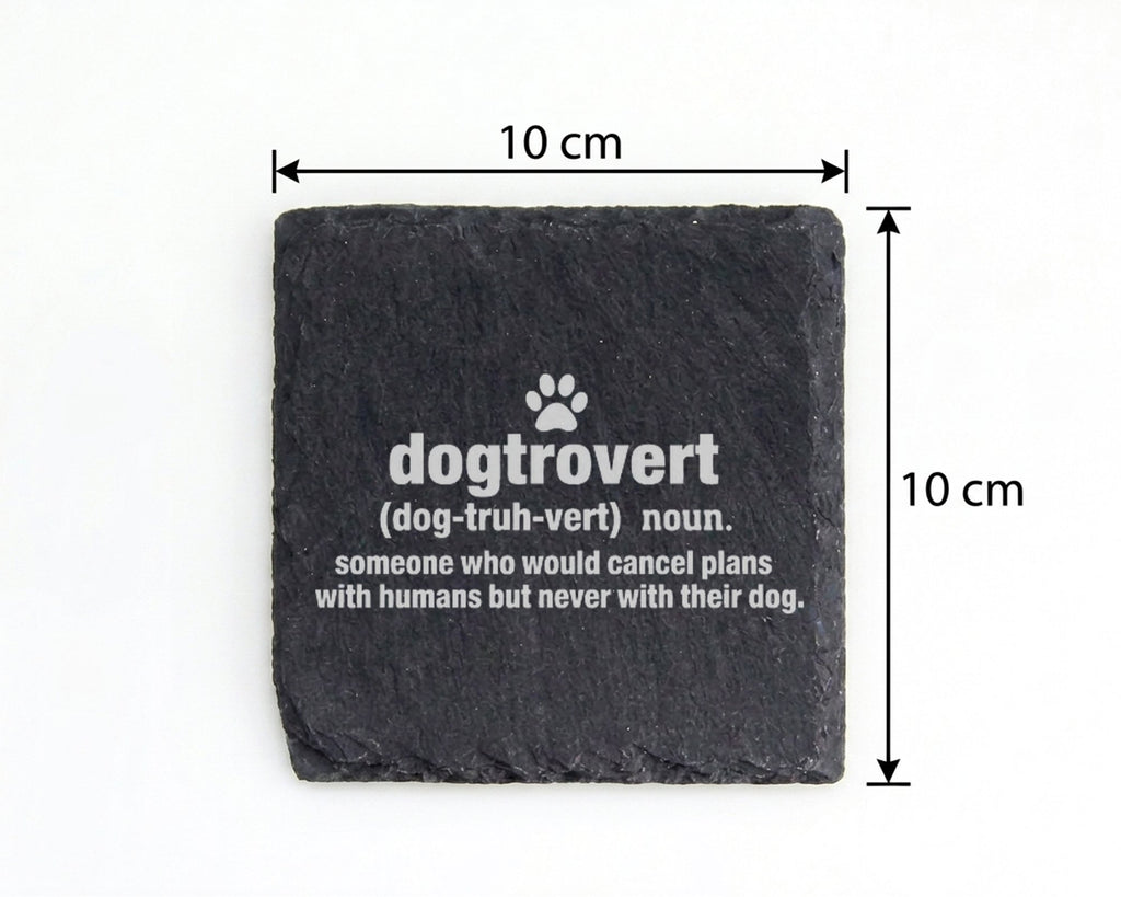 Schiefer Untersetzer Dogtrovert Definition - Geschenk für Hundebesitze – Bild 4